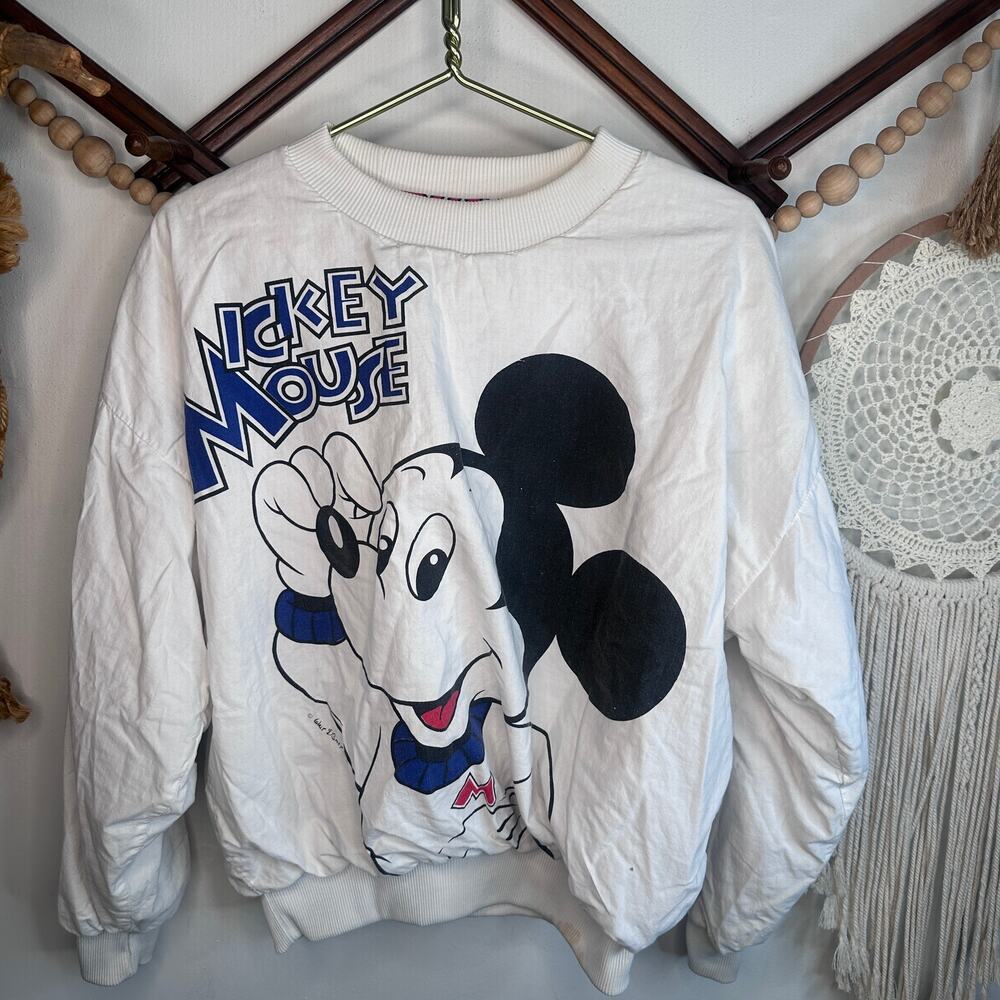 Vintage Disney Mickey Mouse Reversible Comic Book Print Allover Sweatshirt